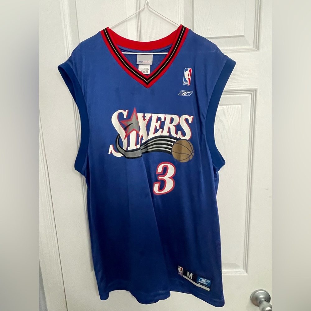 Custom Philadelphia 76ers Retro Blue NBA Basketball Jersey. Rowe #3